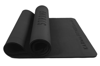 Thick black exercise mat