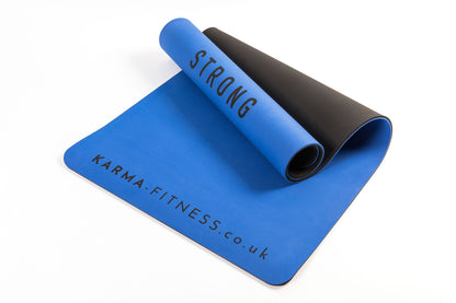 Thick blue exercise mat