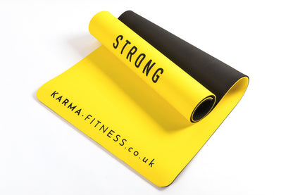 Thick yellow exercise mat