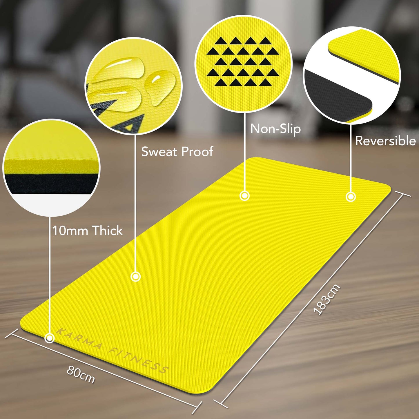 Large Exercise Mat - Extra Wide & Thick Yoga Mat - Karma - Fitness.co.uk