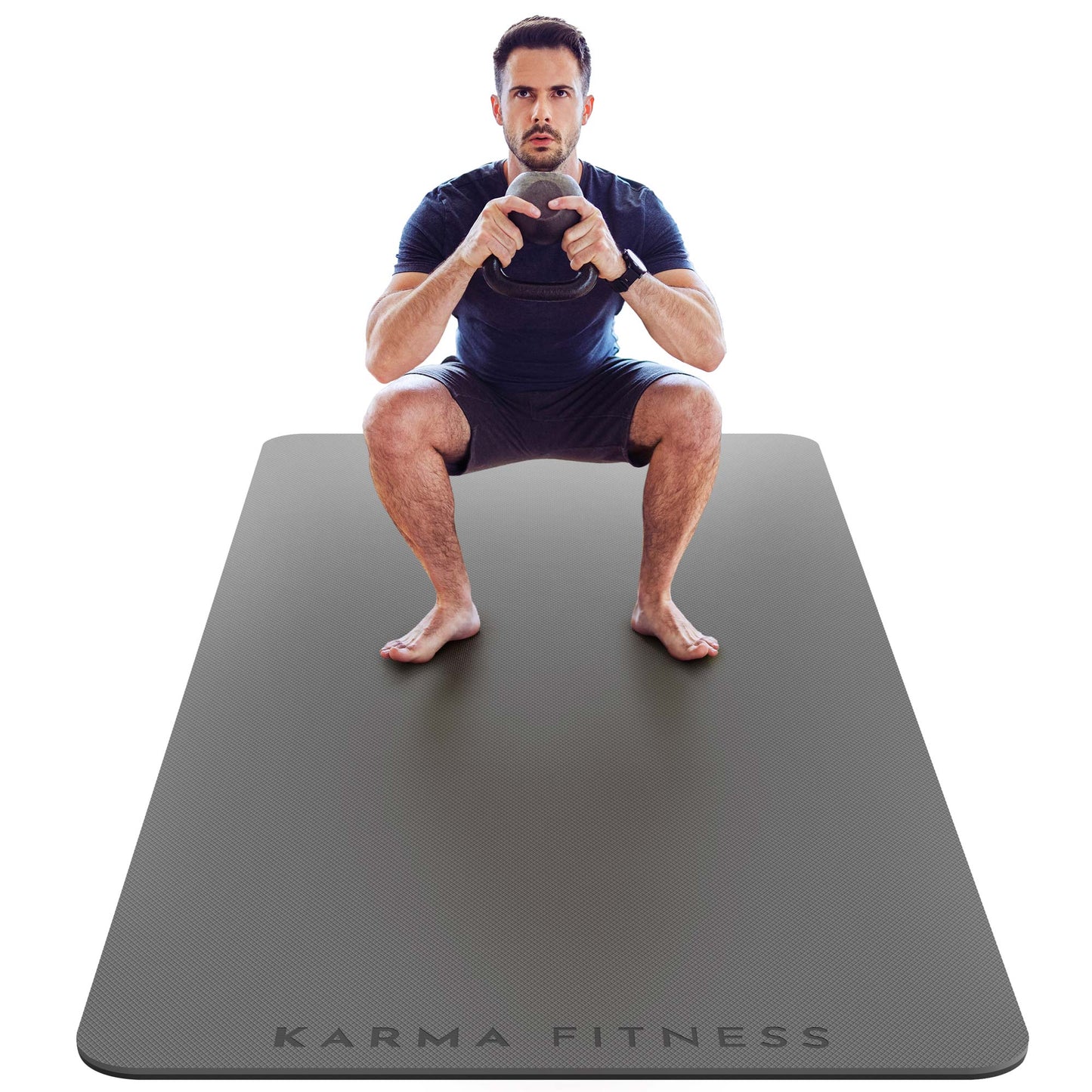 Large Exercise Mat - Extra Wide & Thick Yoga Mat - Karma - Fitness.co.uk
