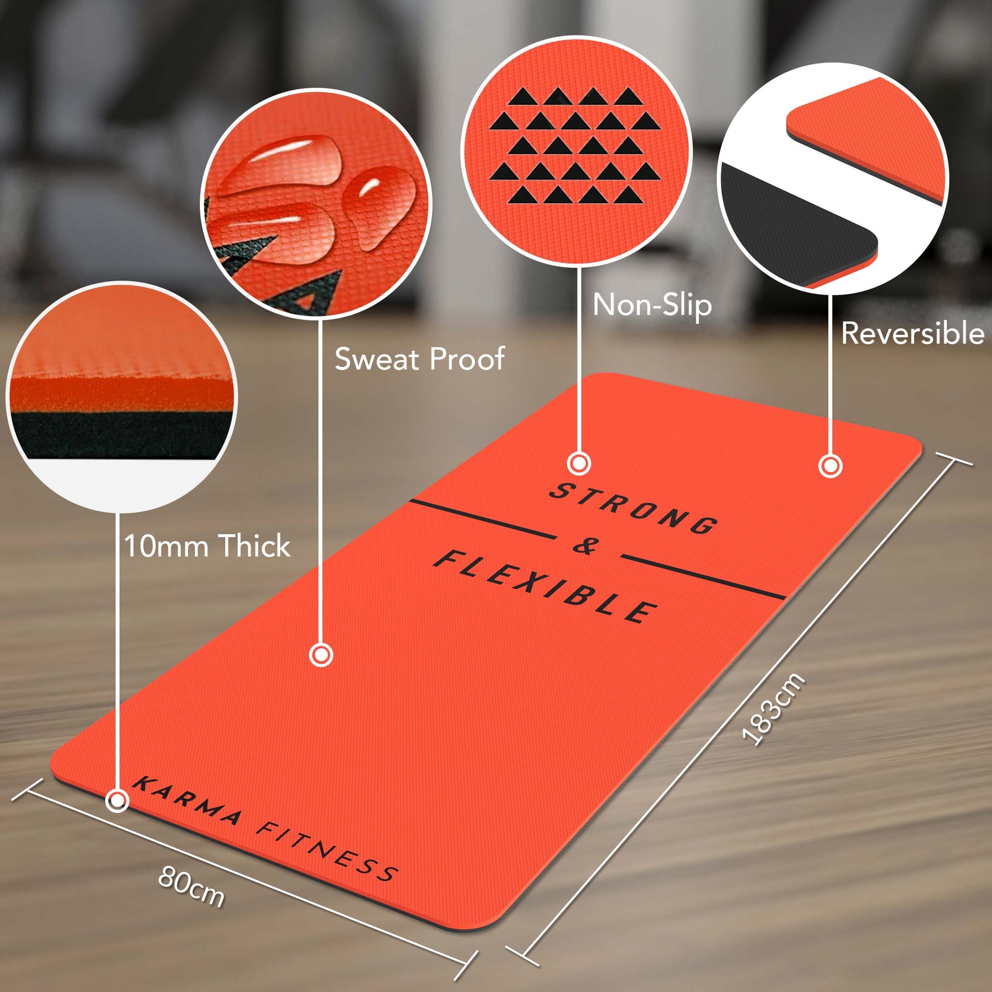 Large Exercise Mat - Extra Wide & Thick Yoga Mat - Karma - Fitness.co.uk