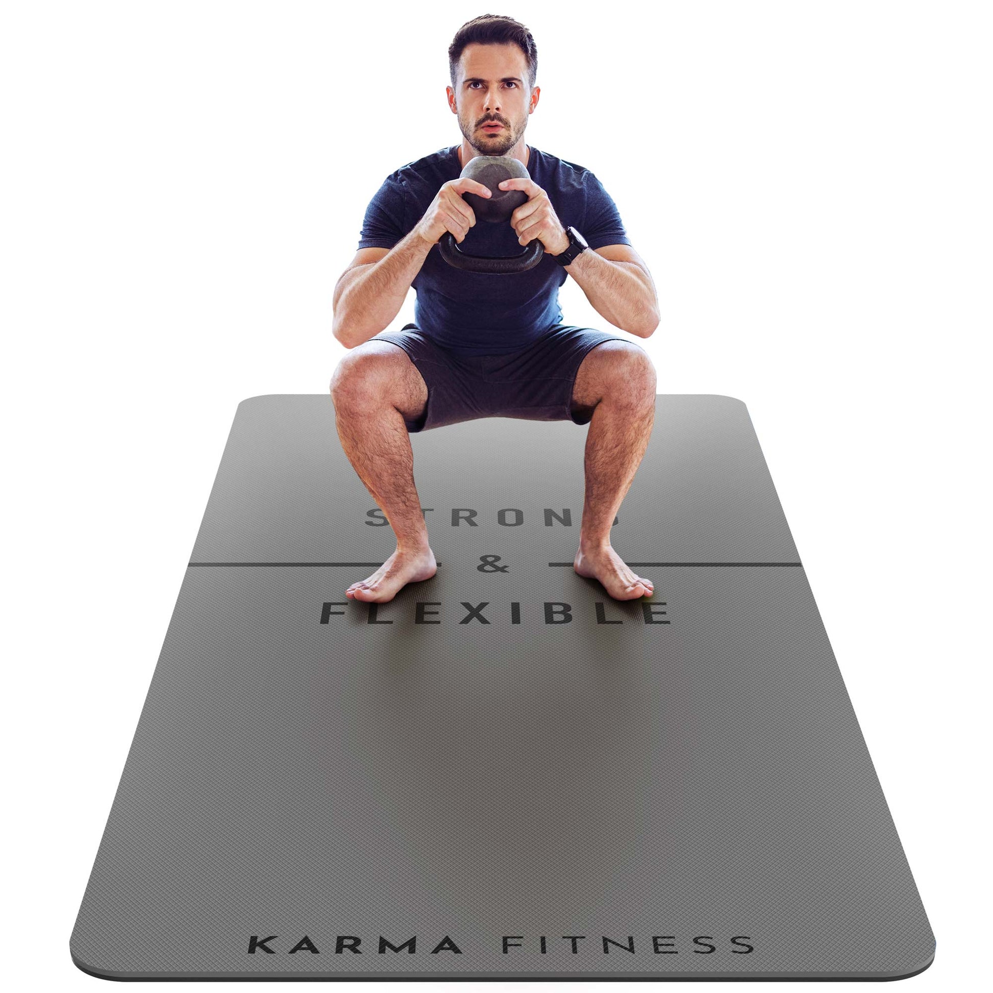 Large Exercise Mat - Extra Wide & Thick Yoga Mat - Karma - Fitness.co.uk