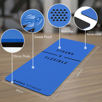 Large Exercise Mat - Extra Wide & Thick Yoga Mat - Karma - Fitness.co.uk