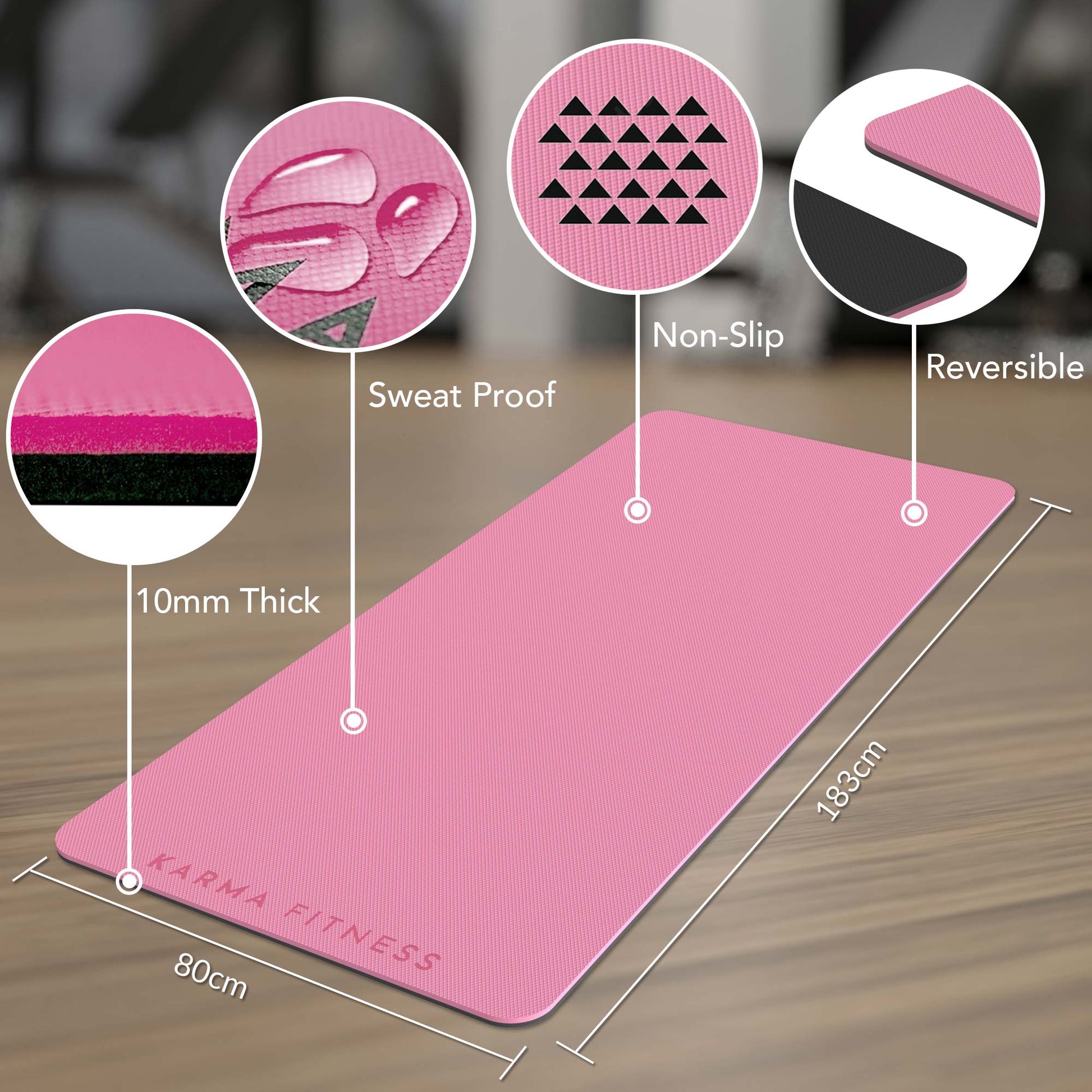 Large Exercise Mat - Extra Wide & Thick Yoga Mat - Karma - Fitness.co.uk