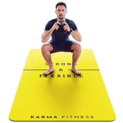 Large Exercise Mat - Extra Wide & Thick Yoga Mat - Karma - Fitness.co.uk